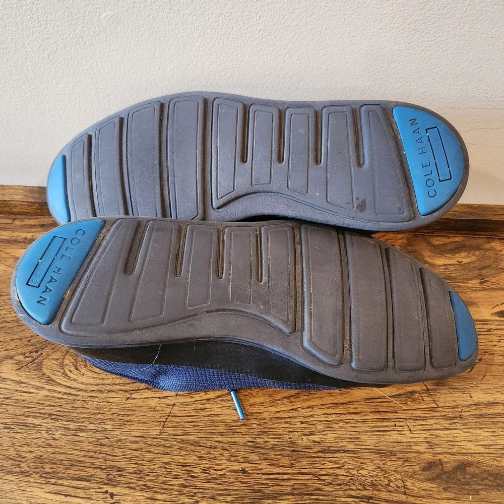 Cole Haan Dress Shoes Mens Size 10.5M Blue‎ Knit Oxford Weatherproof Lightweight